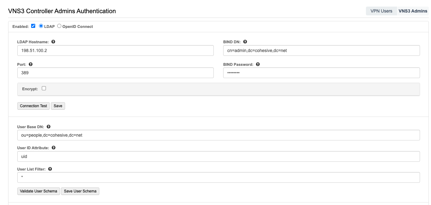configure default ldap