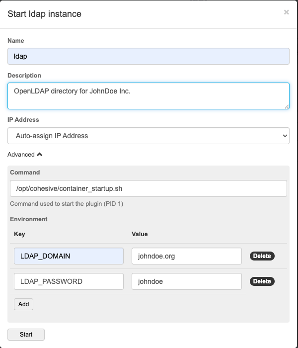 start plugin instance